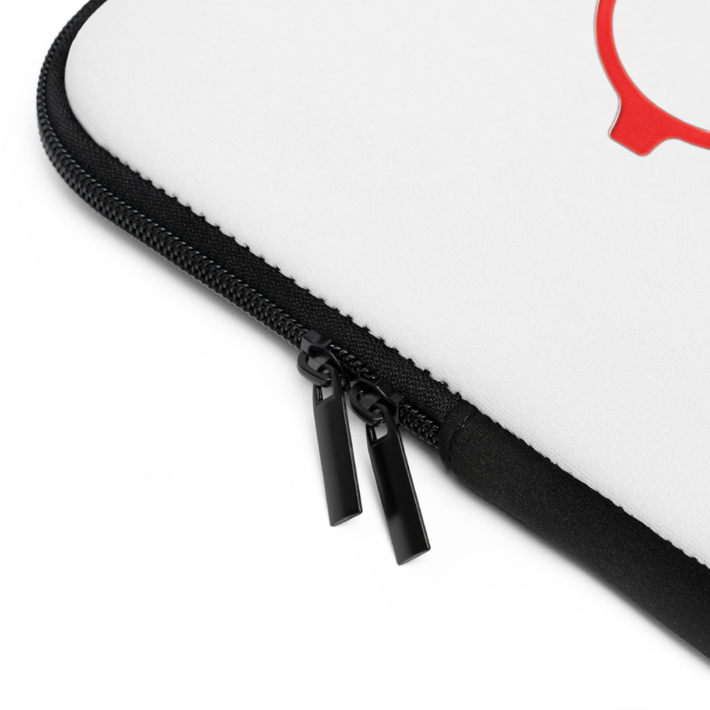 Red Round Glasses Laptop Sleeve — White