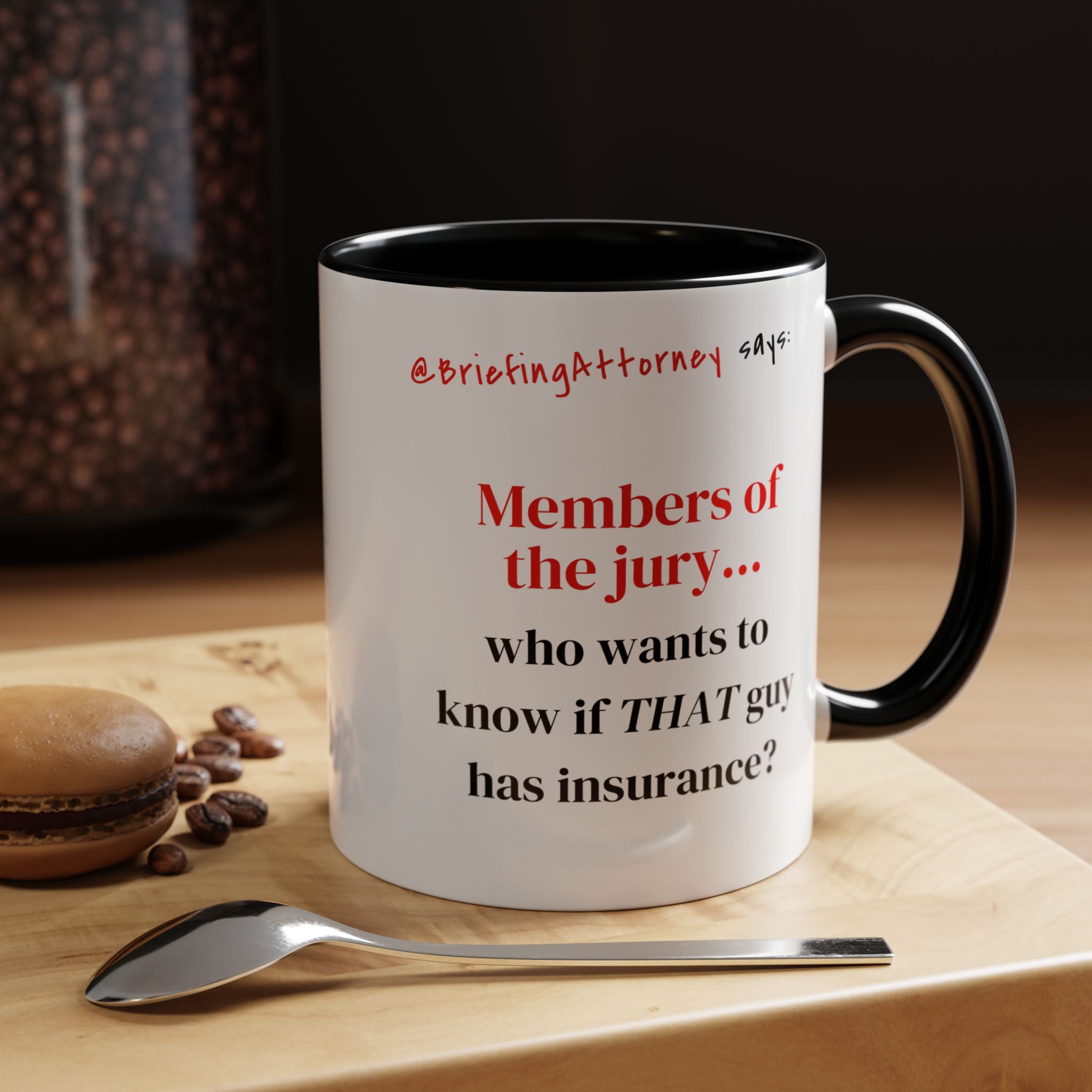 Briefing Attorney Coffee Mug — "Members of the Jury..."