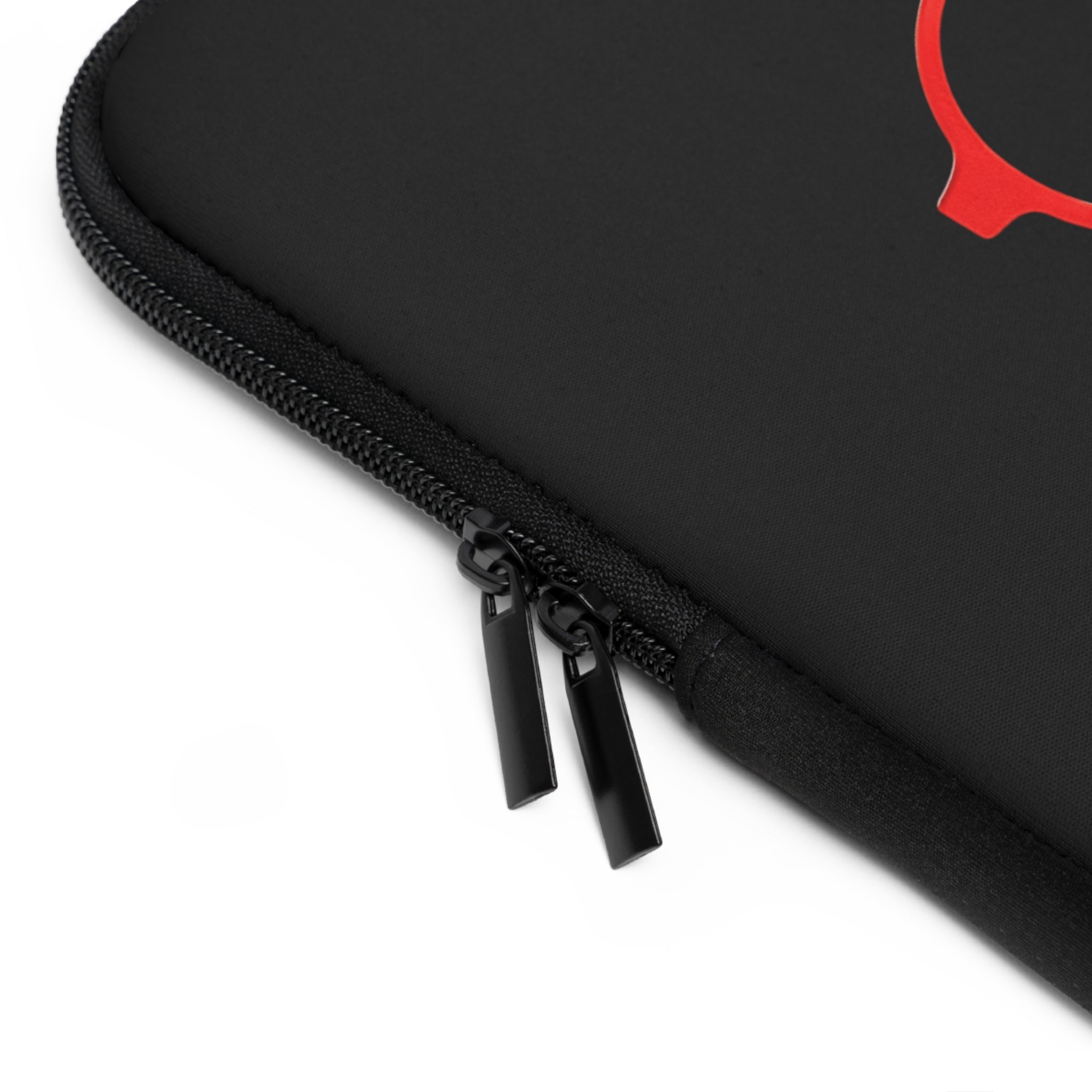 Red Round Glasses Laptop Sleeve - Black