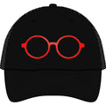 Briefing Attorney Trucker Hat — Minimal Red Round Frames Cap
