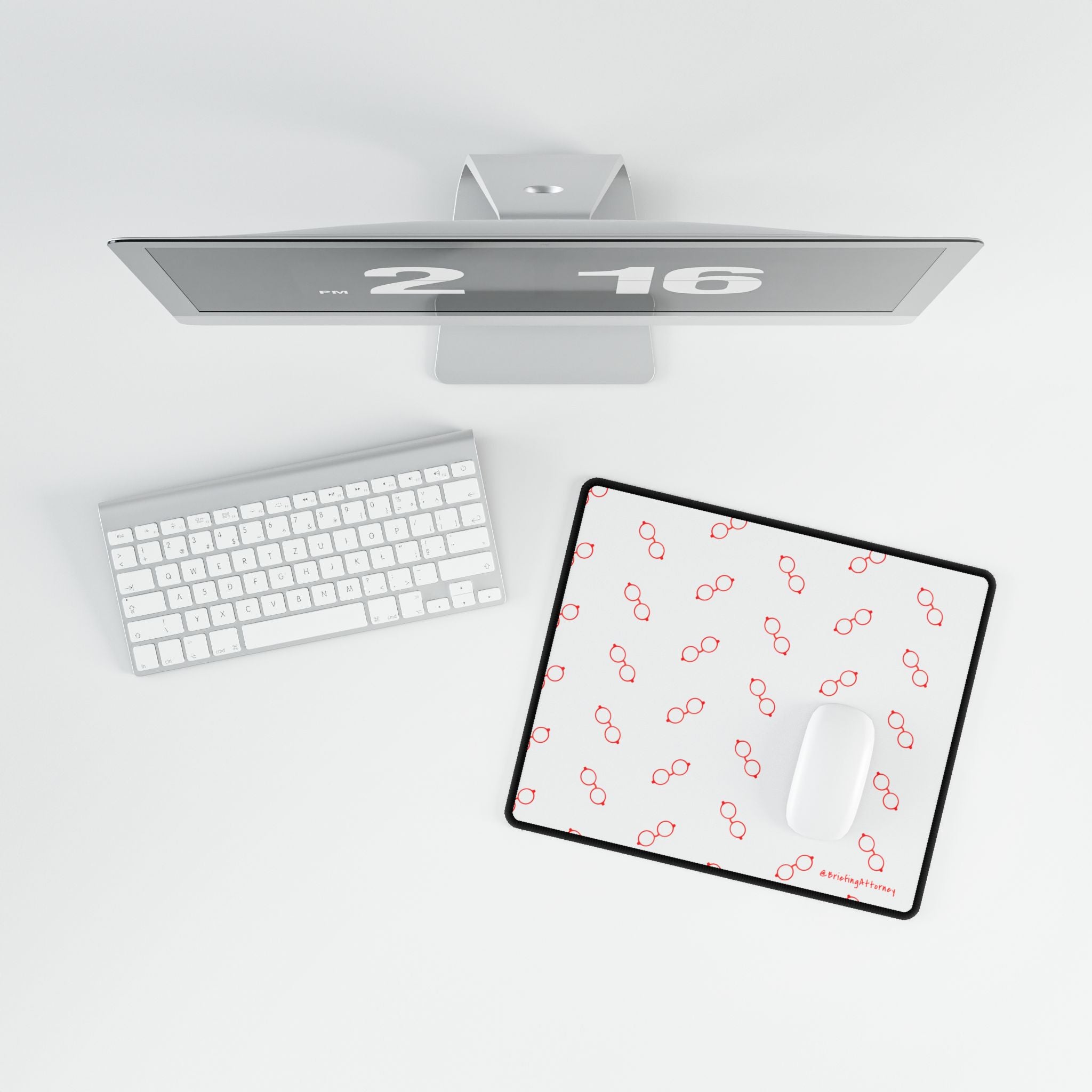 Briefing Attorney Desk Mat White — Large Gaming/Office Mouse Pad
