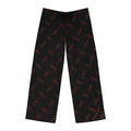 Men's Black Lounge Pants with Red Glasses Pattern — Cozy Pajama Bottoms