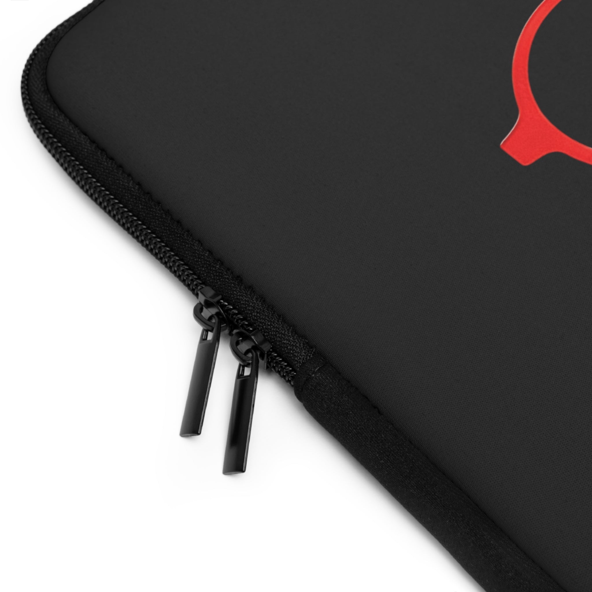 Red Round Glasses Laptop Sleeve - Black