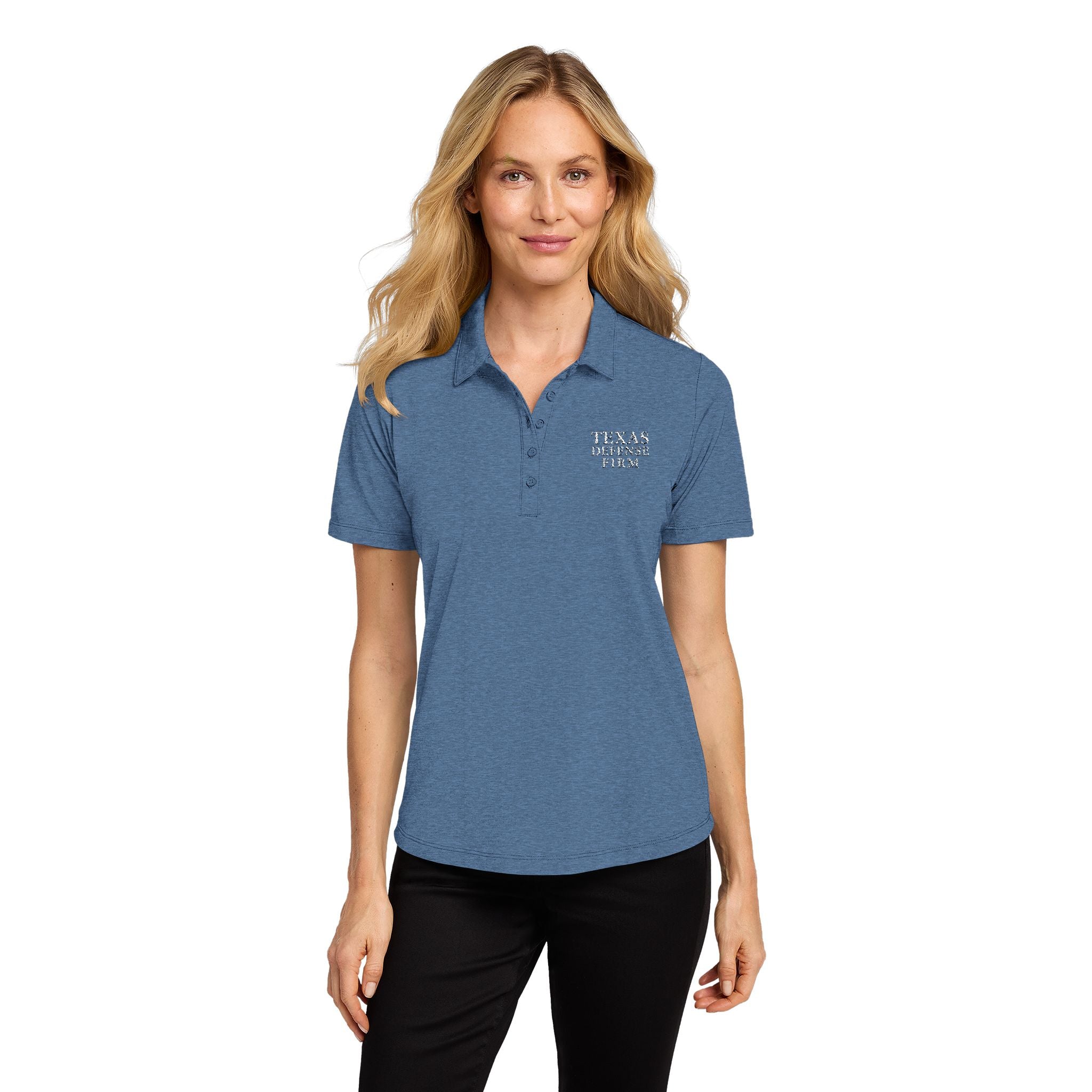 Texas Defense Firm Polo — Women's Casual Collared Shirt with Small Pocket Print