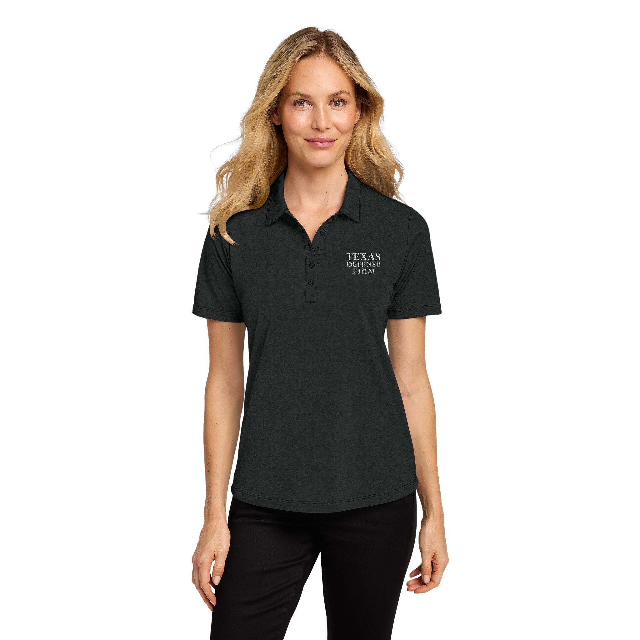 Texas Defense Firm Polo — Women's Casual Collared Shirt with Small Pocket Print
