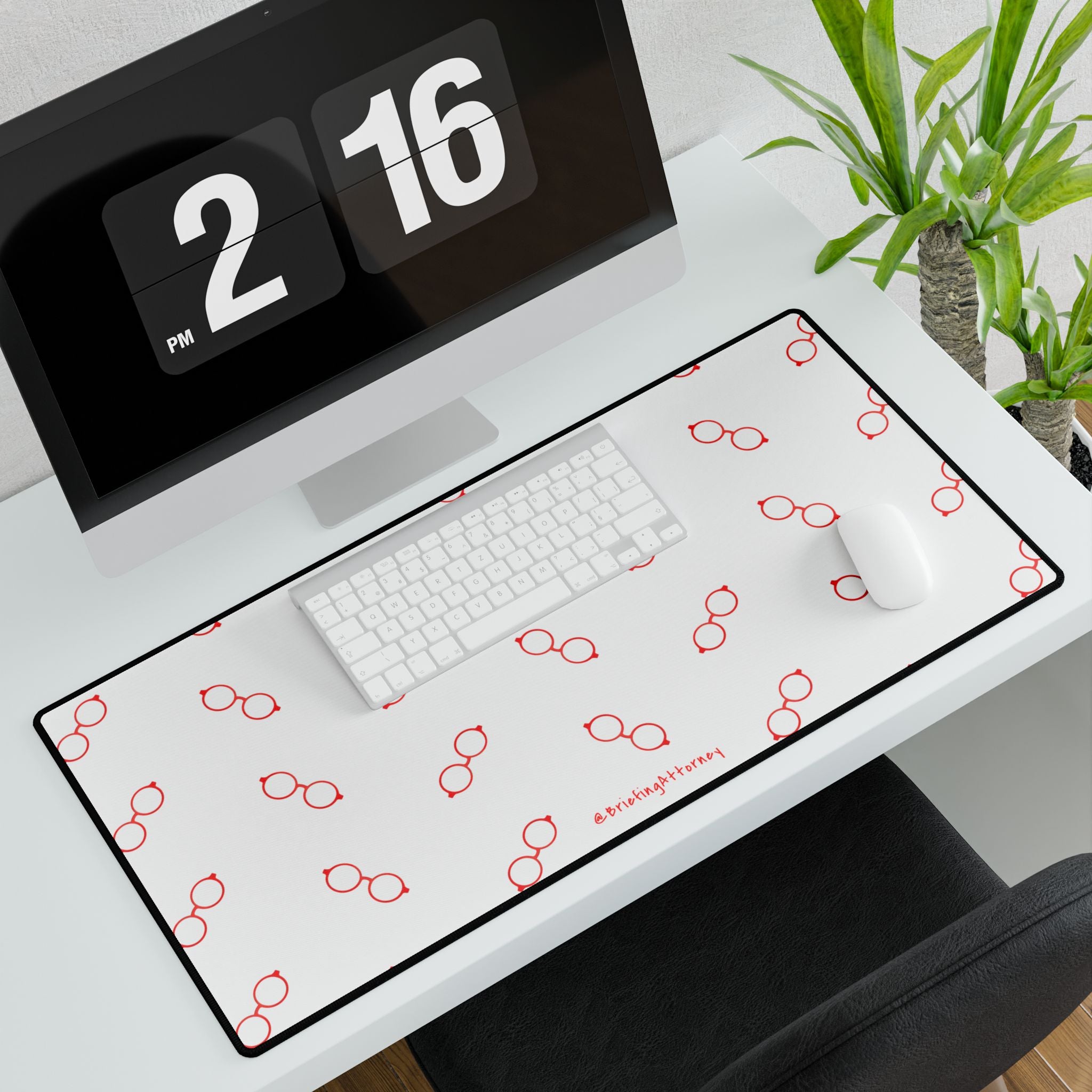 Briefing Attorney Desk Mat White — Large Gaming/Office Mouse Pad