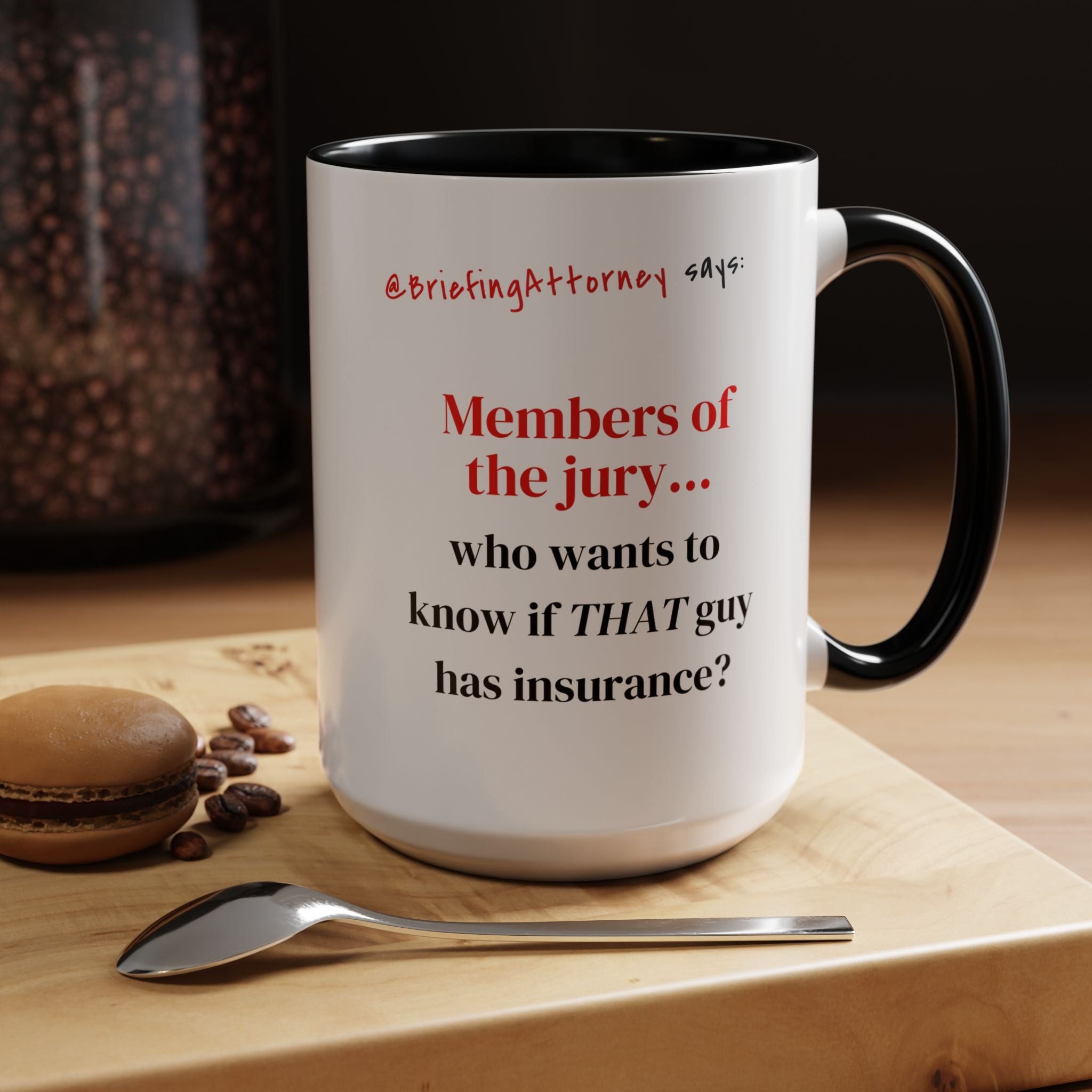 Briefing Attorney Coffee Mug — "Members of the Jury..."