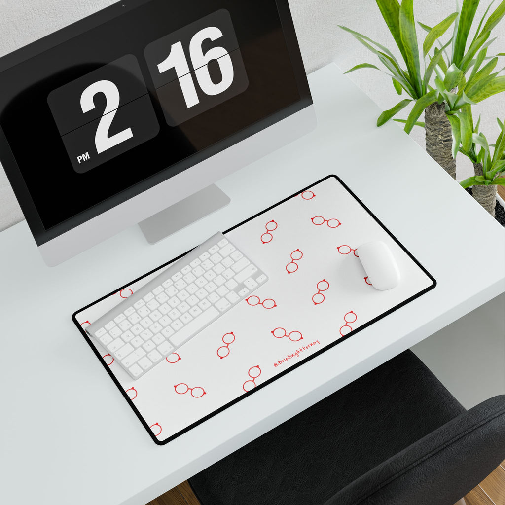 Briefing Attorney Desk Mat White — Large Gaming/Office Mouse Pad