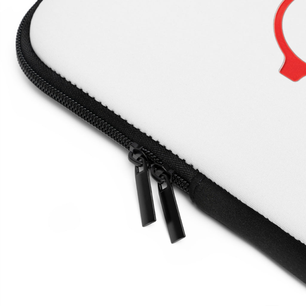 Red Round Glasses Laptop Sleeve — White