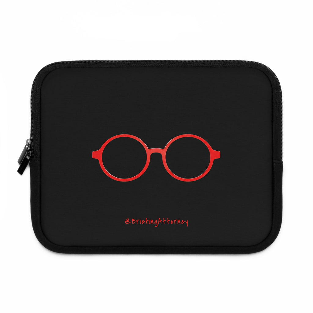 Red Round Glasses Laptop Sleeve - Black