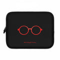 Red Round Glasses Laptop Sleeve - Black