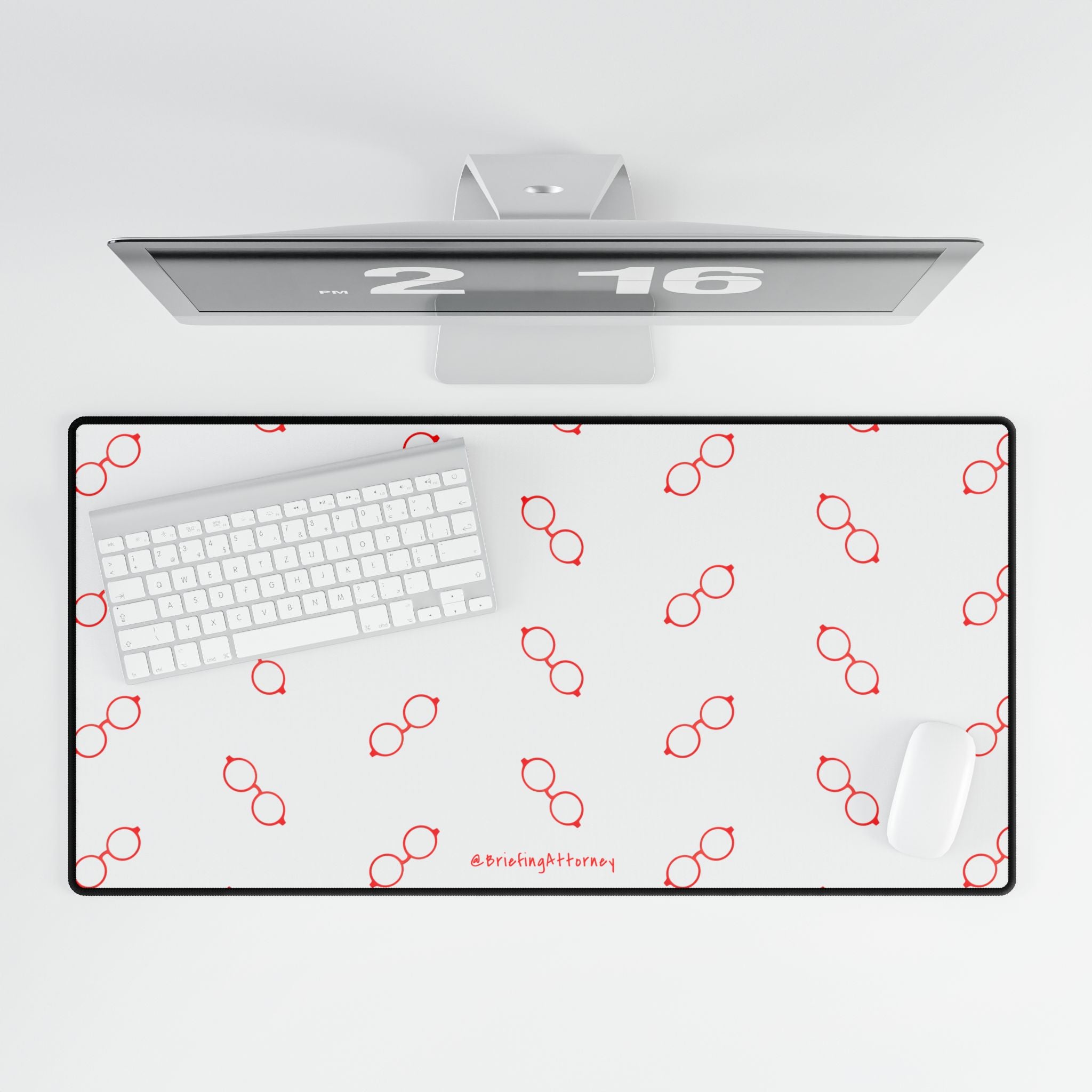 Briefing Attorney Desk Mat White — Large Gaming/Office Mouse Pad