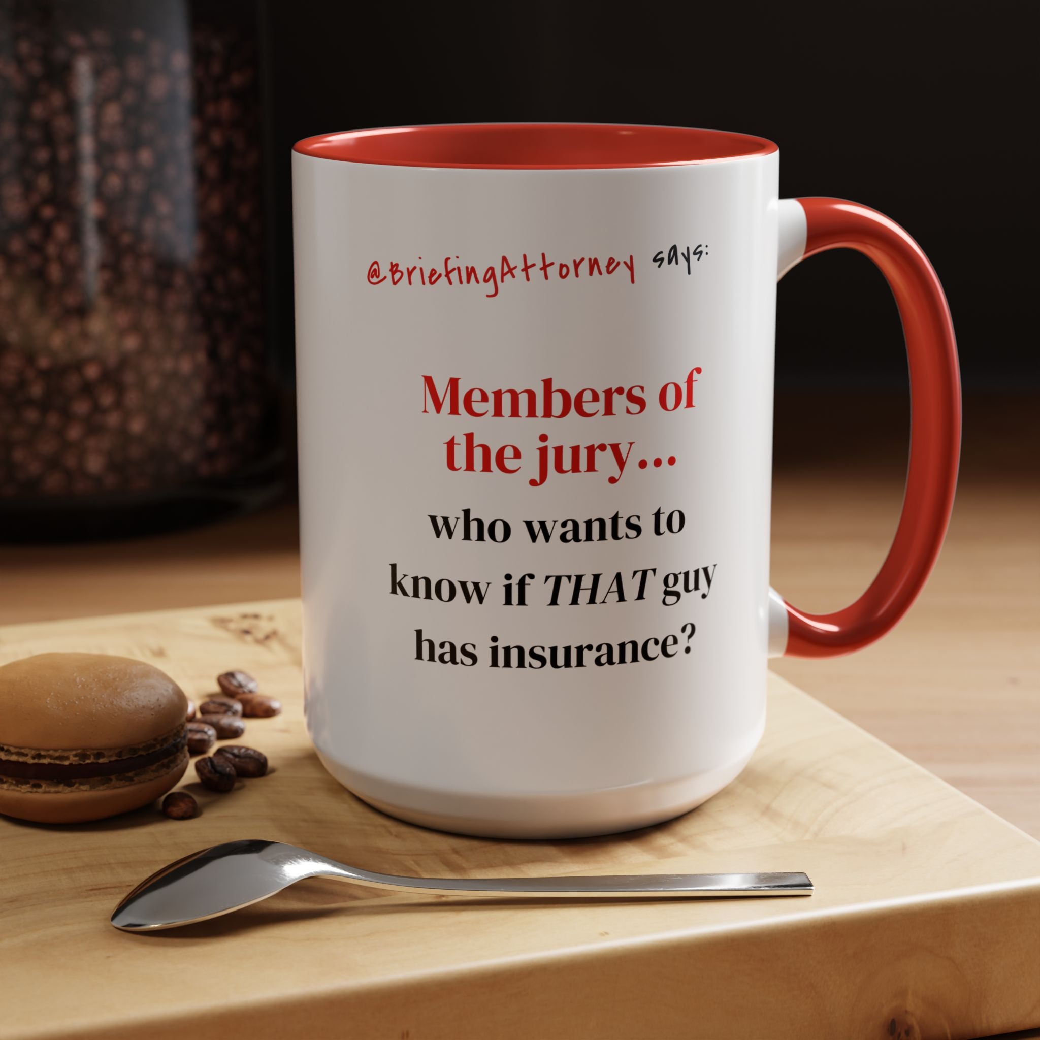 Briefing Attorney Coffee Mug — "Members of the Jury..."