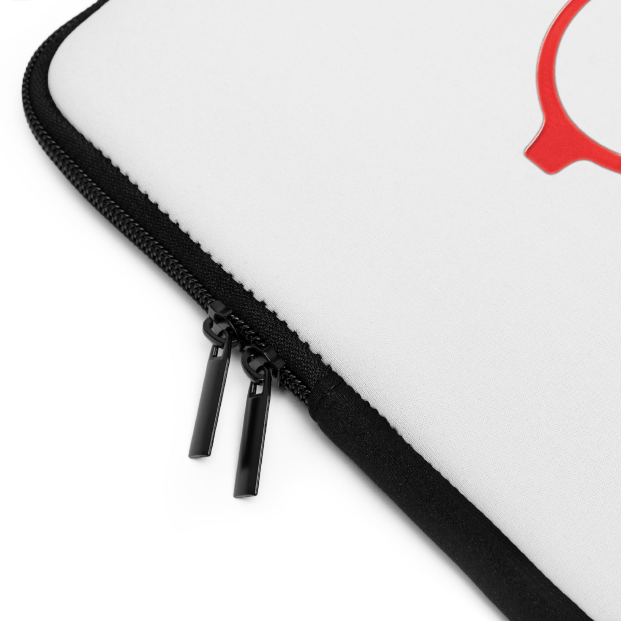 Red Round Glasses Laptop Sleeve — White