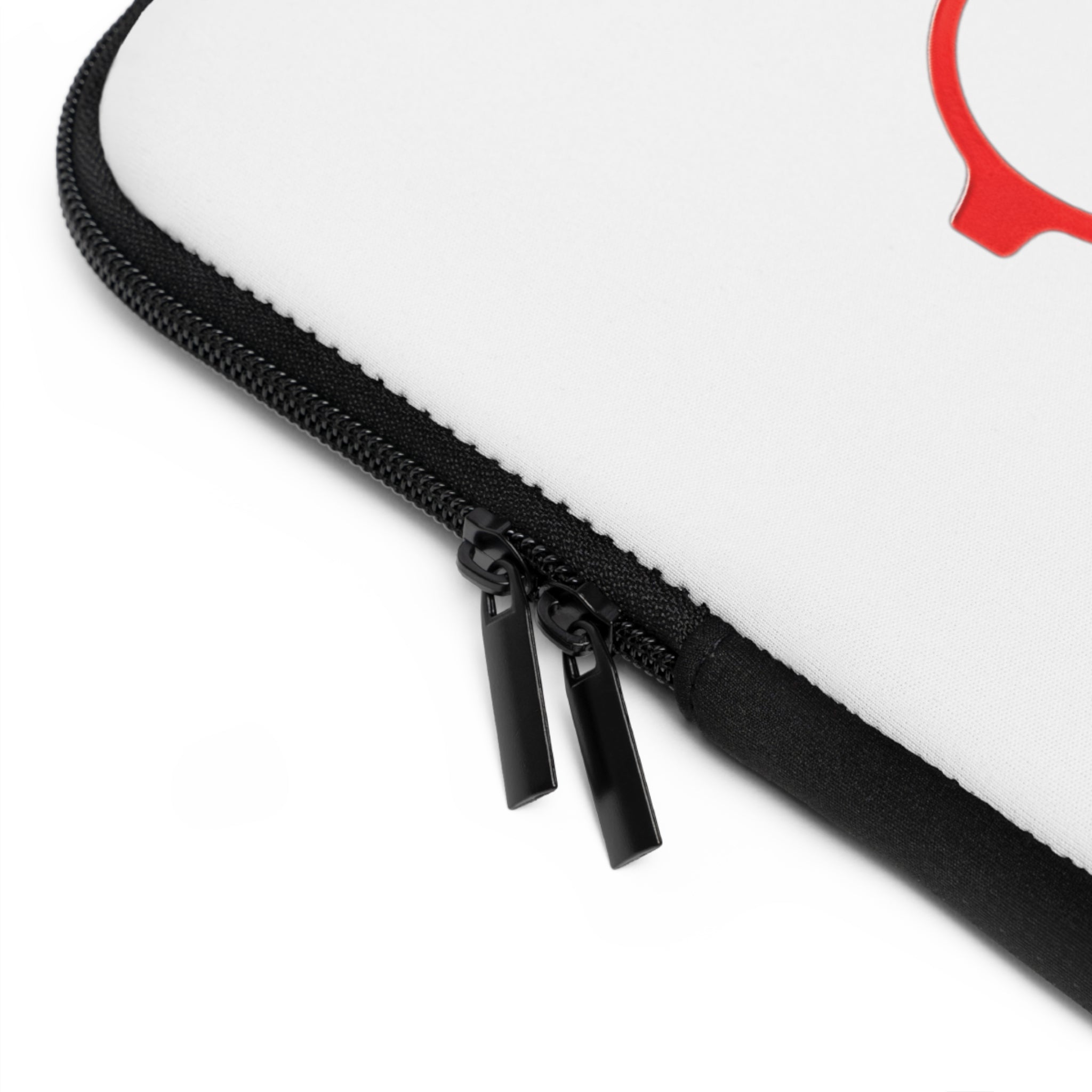 Red Round Glasses Laptop Sleeve — White