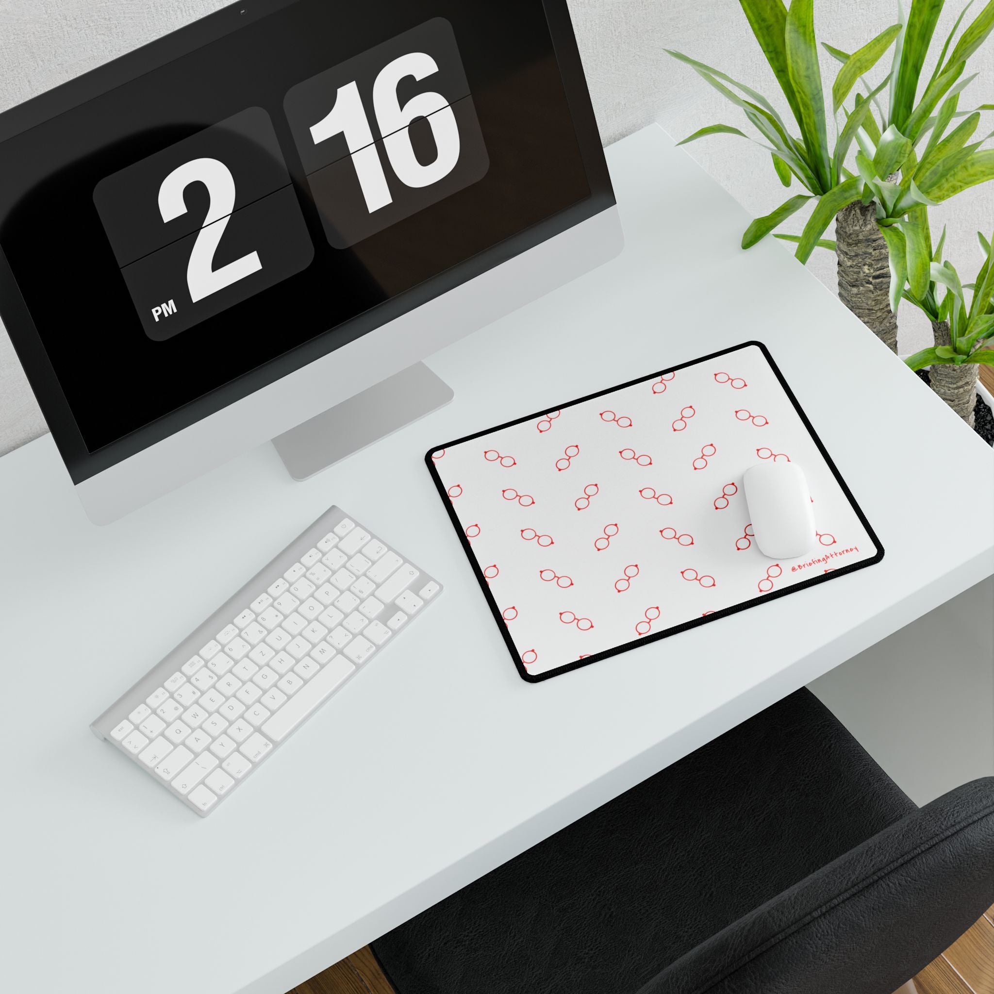 Briefing Attorney Desk Mat White — Large Gaming/Office Mouse Pad