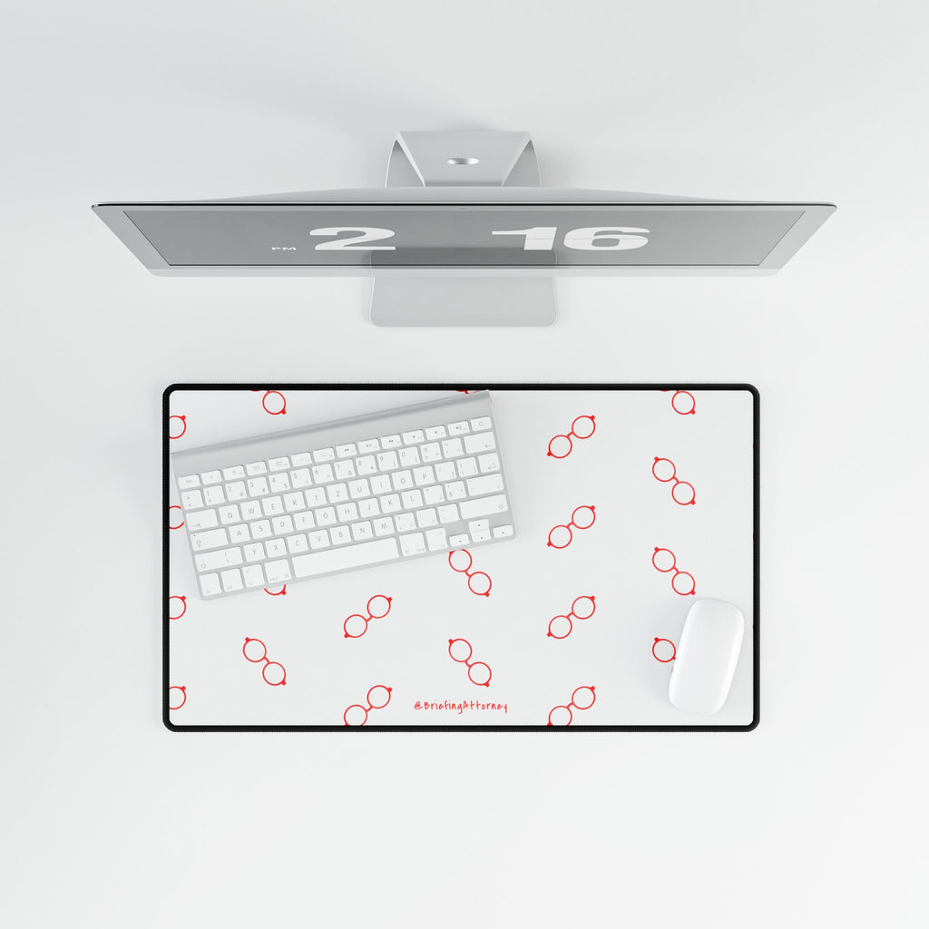 Briefing Attorney Desk Mat White — Large Gaming/Office Mouse Pad